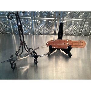 8in Vintage Fish Scaler Tool‎ Leather Sheet Fishing Collectible, Made in Germany